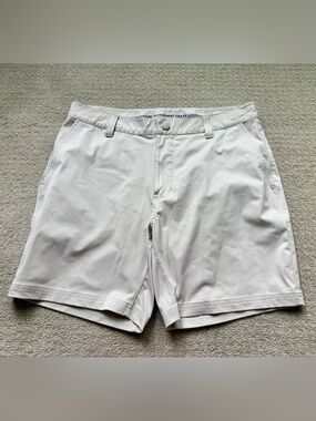 RHONE White Flat-Front Performance Shorts